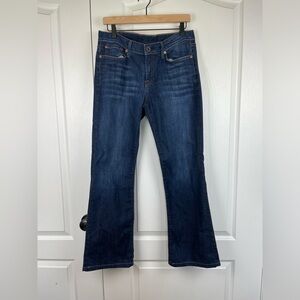 Lucky Brand Jeans Size 10 Bootcut Flare Button Patch Pockets Dark Wash